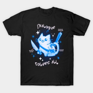 Dialogue Cat Blue T-Shirt